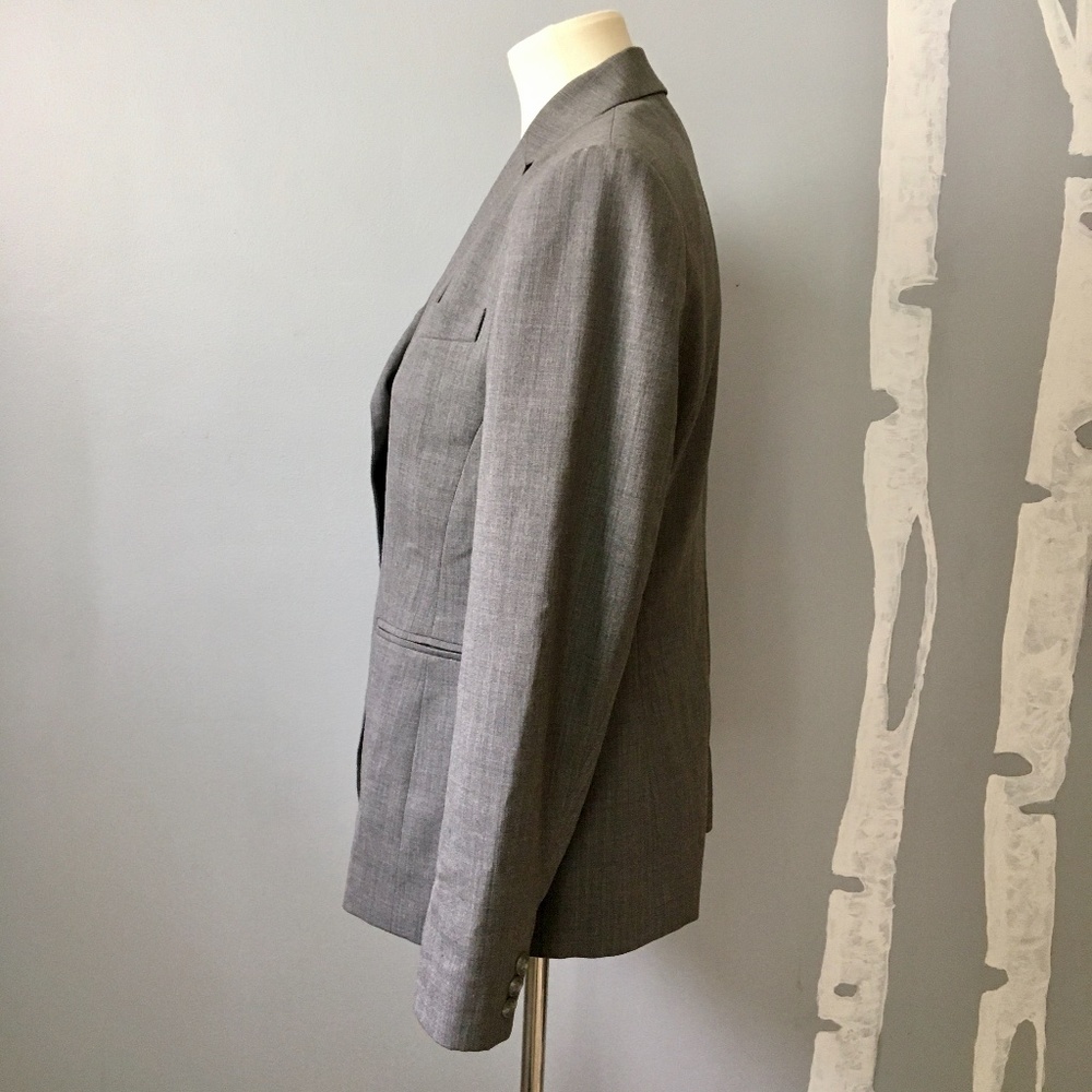 Talbots Wool Button Up Blazer Gray Size 8 Petite - image 6